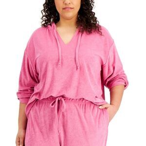 Rebellious One Trendy Plus Size Loop Terry Hoodie